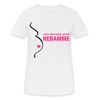 Hebamme - Frauen T-Shirt atmungsaktiv - Weiß - Vorne - AI Model Female 172 dark (172cm)