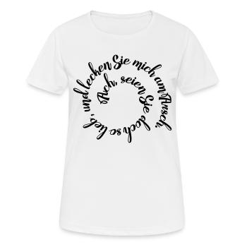 Lecken Sie mich am Arsch - Frauen T-Shirt atmungsaktiv - Weiß - Vorne - AI Model Female 172 dark (172cm)