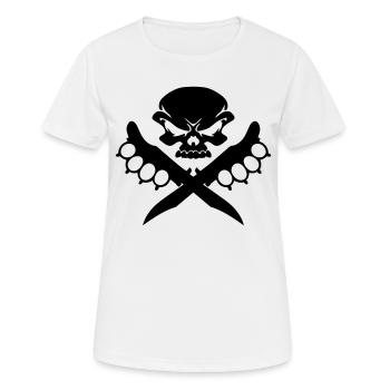crâne et couteau - T-shirt respirant Femme - blanc - Devant - AI Model Female 172 dark (172cm)