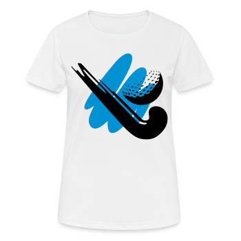 Hockey stick with ball - Women's Breathable T-Shirt - white - Front - AI Model Female 172 dark (172cm)