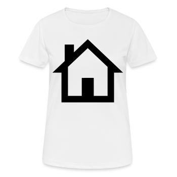 Haus - Frauen T-Shirt atmungsaktiv - Weiß - Vorne - AI Model Female 172 dark (172cm)