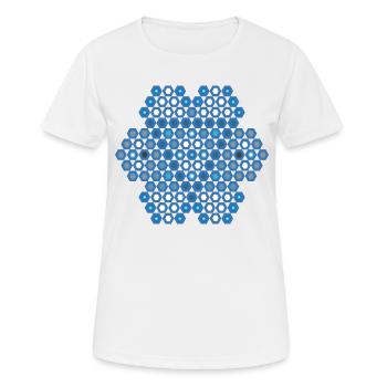 Hexagone de géométrie - T-shirt respirant Femme - blanc - Devant - AI Model Female 172 dark (172cm)