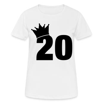 20_krone_f1 - Frauen T-Shirt atmungsaktiv - Weiß - Vorne - AI Model Female 172 dark (172cm)