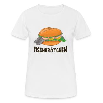 Fischbrötchen (Schwarz) - Frauen T-Shirt atmungsaktiv - Weiß - Vorne - AI Model Female 172 dark (172cm)