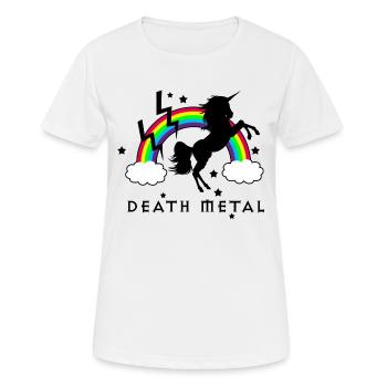 Death Metal Einhorn - Frauen T-Shirt atmungsaktiv - Weiß - Vorne - AI Model Female 172 dark (172cm)