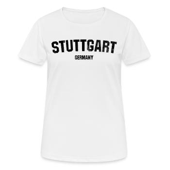 Stuttgart - Frauen T-Shirt atmungsaktiv - Weiß - Vorne - AI Model Female 172 dark (172cm)