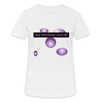 mon monde fantastique - T-shirt respirant Femme - blanc - Devant - AI Model Female 172 dark (172cm)