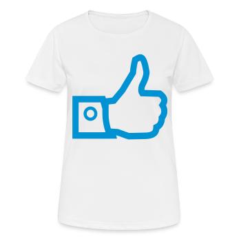 Daumen hoch - gefällt mir - Frauen T-Shirt atmungsaktiv - Weiß - Vorne - AI Model Female 172 dark (172cm)