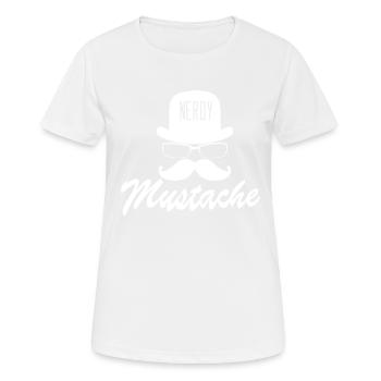 Nerdy Mustache Schnauzbart - Frauen T-Shirt atmungsaktiv - Weiß - Vorne - AI Model Female 172 dark (172cm)