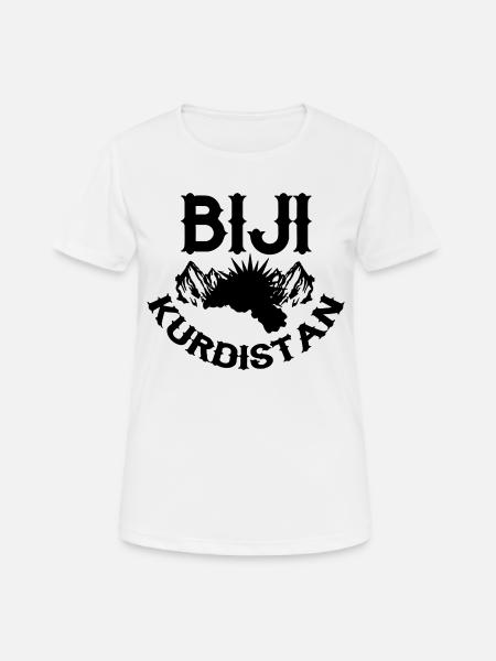 biji kurdistan - Frauen T-Shirt atmungsaktiv - Weiß