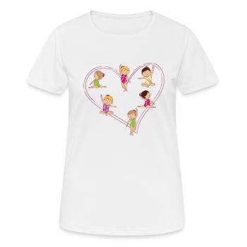 Gymnastik Bodenturnen Turnen Liebe Kinder Geschenk - Frauen T-Shirt atmungsaktiv - Weiß - Vorne - AI Model Female 172 dark (172cm)