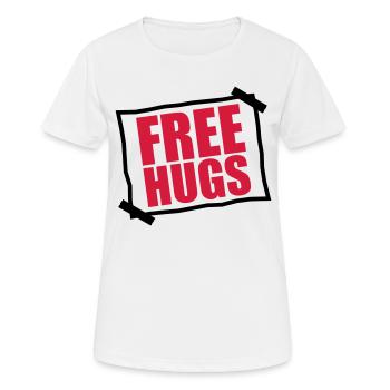 papier collé note avis gratuit câlins gratuit - T-shirt respirant Femme - blanc - Devant - AI Model Female 172 dark (172cm)
