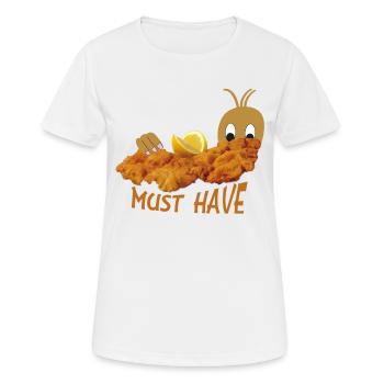 Schnitzel - Frauen T-Shirt atmungsaktiv - Weiß - Vorne - AI Model Female 172 dark (172cm)