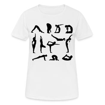 yoga figuren - Frauen T-Shirt atmungsaktiv - Weiß - Vorne - AI Model Female 172 dark (172cm)