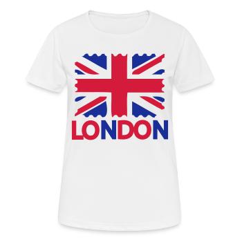 LONDON Text UK Flag - Frauen T-Shirt atmungsaktiv - Weiß - Vorne - AI Model Female 172 dark (172cm)
