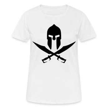 casque sparte Spart warrior helm trojan retro vint - T-shirt respirant Femme - blanc - Devant - AI Model Female 172 dark (172cm)
