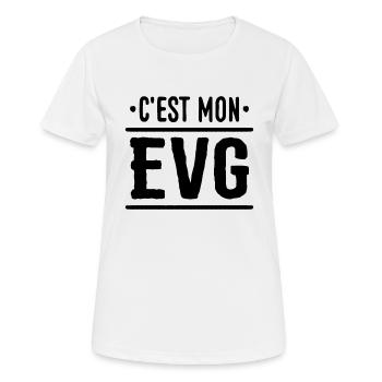 C'est mon evg mariage - T-shirt respirant Femme - blanc - Devant - AI Model Female 172 dark (172cm)