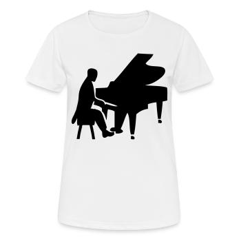 pianiste - T-shirt respirant Femme - blanc - Devant - AI Model Female 172 dark (172cm)