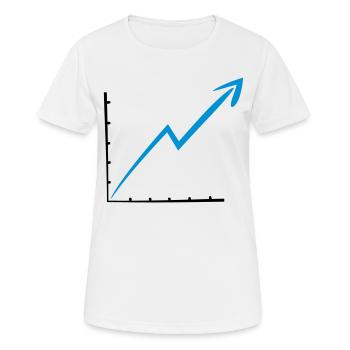 ligne de flèche vers le haut la ligne revenus croi - T-shirt respirant Femme - blanc - Devant - AI Model Female 172 dark (172cm)