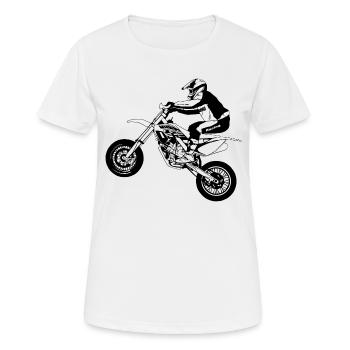 Supermoto - Frauen T-Shirt atmungsaktiv - Weiß - Vorne - AI Model Female 172 dark (172cm)