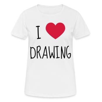 Dessin / Dessinateur / Drawing / Drawer - T-shirt respirant Femme - blanc - Devant - AI Model Female 172 dark (172cm)