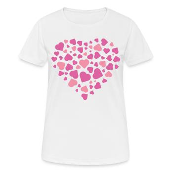 coeur rose - T-shirt respirant Femme - blanc - Devant - AI Model Female 172 dark (172cm)