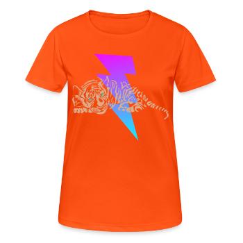Petit tigre avec des éclairs - T-shirt respirant Femme - orange néon - Devant - AI Model Female 172 dark (172cm)