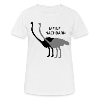Neugierige Nachbarn Nachbar neugierig lustig - Frauen T-Shirt atmungsaktiv - Weiß - Vorne - AI Model Female 172 dark (172cm)