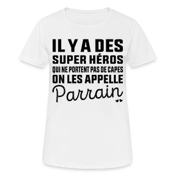 Super Héros sans Cape Parrain - T-shirt respirant Femme - blanc - Devant - AI Model Female 172 dark (172cm)