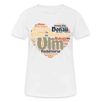 Ulm Donau Herz - Frauen T-Shirt atmungsaktiv - Weiß - Vorne - AI Model Female 172 dark (172cm)