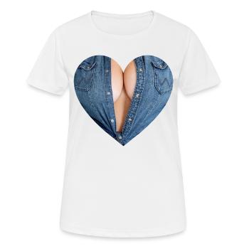 Sexy boobs - Women's Breathable T-Shirt - white - Front - AI Model Female 172 dark (172cm)