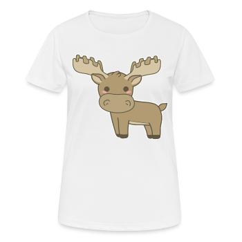 Elch - Frauen T-Shirt atmungsaktiv - Weiß - Vorne - AI Model Female 172 dark (172cm)