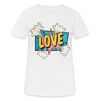 Love exploding BD style amoureux - T-shirt respirant Femme - blanc - Devant - AI Model Female 172 dark (172cm)