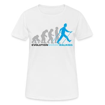 Evolution, marche nordique, marche, randonnée - T-shirt respirant Femme - blanc - Devant - AI Model Female 172 dark (172cm)