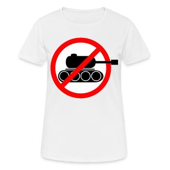 No War - Kein Krieg -Politik - Demo - Panzer - Frauen T-Shirt atmungsaktiv - Weiß - Vorne - AI Model Female 172 dark (172cm)