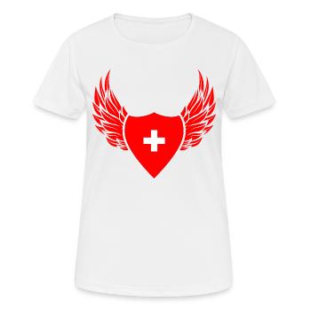 Swiss coat of arms - Women's Breathable T-Shirt - white - Front - AI Model Female 172 dark (172cm)
