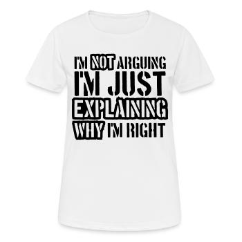 Je ne discute pas - T-shirt respirant Femme - blanc - Devant - AI Model Female 172 dark (172cm)