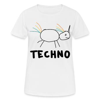 Einhorn Techno Unicorn Party Raver Humor fun - Frauen T-Shirt atmungsaktiv - Weiß - Vorne - AI Model Female 172 dark (172cm)