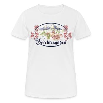 Berchtesgaden Watzmann Vintage Retro Design - Frauen T-Shirt atmungsaktiv - Weiß - Vorne - AI Model Female 172 dark (172cm)