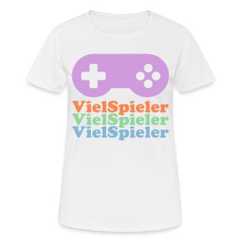 Viel Spieler - Frauen T-Shirt atmungsaktiv - Weiß - Vorne - AI Model Female 172 dark (172cm)