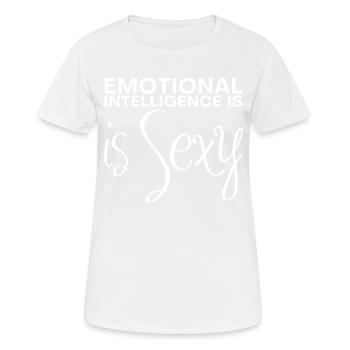 L’intelligence émotionnelle est sexy - T-shirt respirant Femme - blanc - Devant - AI Model Female 172 dark (172cm)