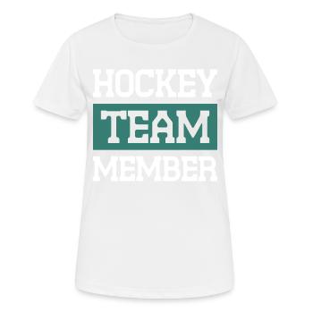 Équipe de hockey - T-shirt respirant Femme - blanc - Devant - AI Model Female 172 dark (172cm)