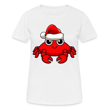 Krabbe Comic Weihnachten - Frauen T-Shirt atmungsaktiv - Weiß - Vorne - AI Model Female 172 dark (172cm)