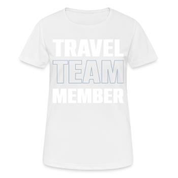 Travel Team - Frauen T-Shirt atmungsaktiv - Weiß - Vorne - AI Model Female 172 dark (172cm)
