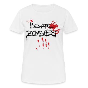 Beware Zombies - Women's Breathable T-Shirt - white - Front - AI Model Female 172 dark (172cm)
