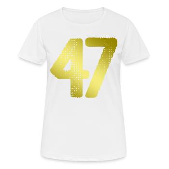 47 Numéro maillot - T-shirt respirant Femme - blanc - Devant - AI Model Female 172 dark (172cm)