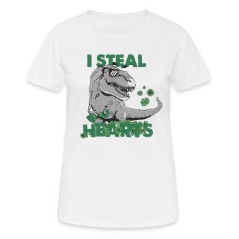 Je vole les cœurs Trex Dino Baby Boy St Patricks Day - T-shirt respirant Femme - blanc - Devant - AI Model Female 172 dark (172cm)