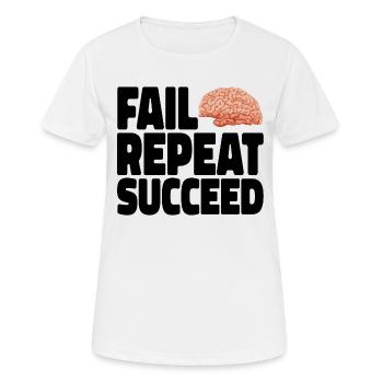 Fail into Succeed noir - T-shirt respirant Femme - blanc - Devant - AI Model Female 172 dark (172cm)