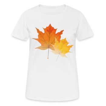 Maple leaves - Women's Breathable T-Shirt - white - Front - AI Model Female 172 dark (172cm)
