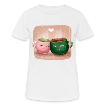 Coupes d’amour - T-shirt respirant Femme - blanc - Devant - AI Model Female 172 dark (172cm)